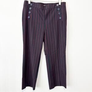 LOFT Marissa trouser navy red stripe pants size 14 business casual